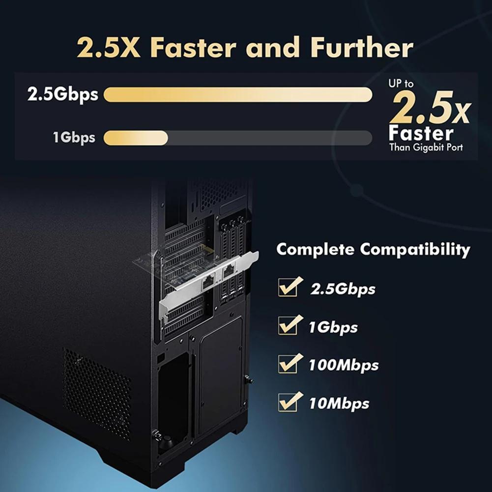 PCIe Ʈũ ī LAN Ʈѷ, ̴ RJ45 LAN Ʈ ȯ, ,  , , 2 Ʈ, 2.5GB, 1Gbps, 100M, 10M